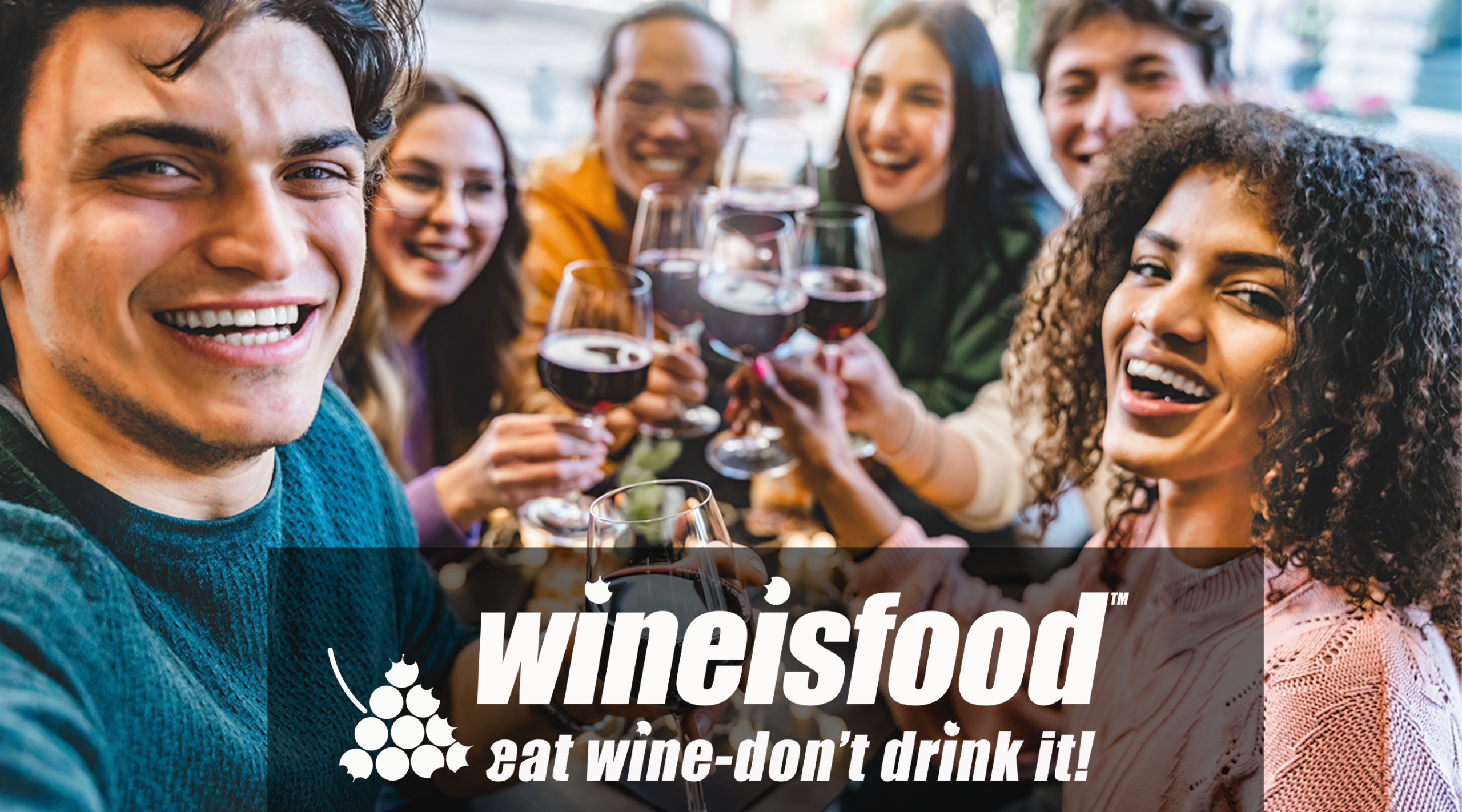 PEOPLE TOASTING WINE IS FOOD CLUB