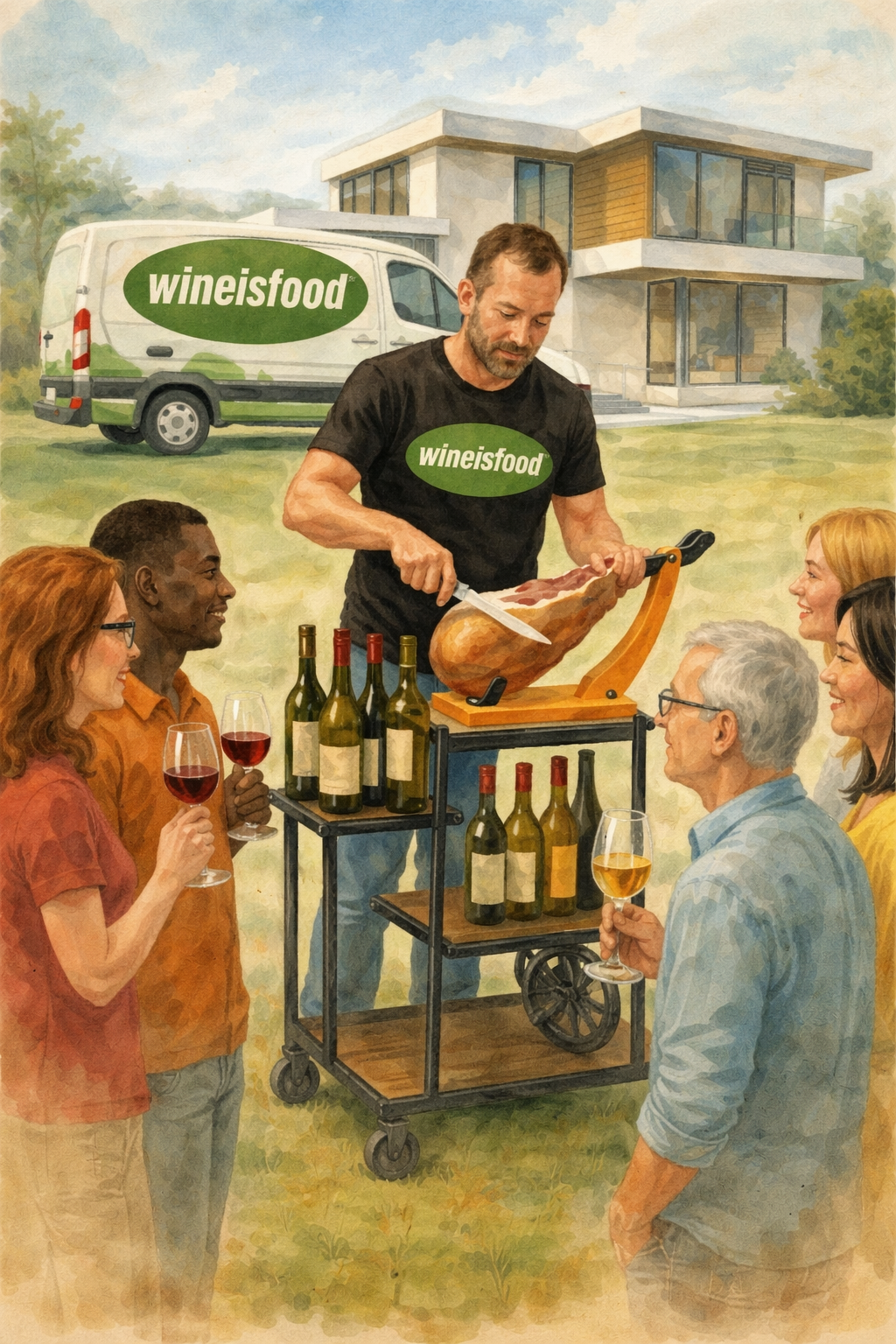 WINE IS FOOD EVENTS CARVING WINE CART 